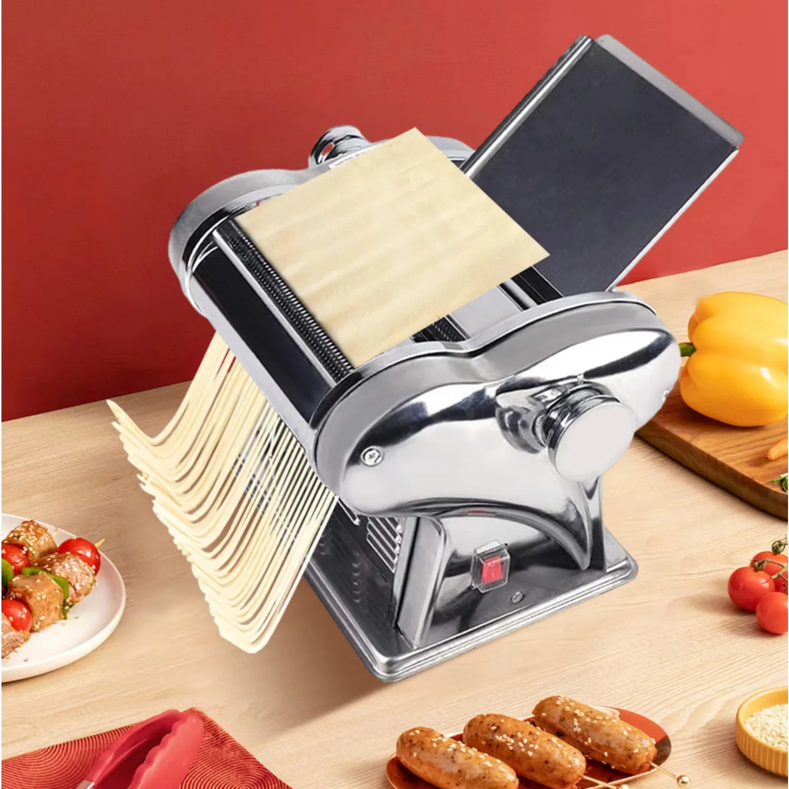 

Электрическая машина для изготовления макаронных изделий, 110 В, коммерческая машина для изготовления теста, 135 Вт, автоматическая машина для изготовления лапши из нержавеющей стали 410