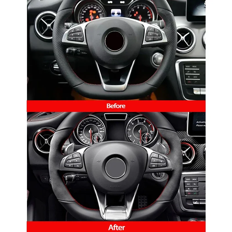 1PCS Auto part steering wheel Trim cover low Modified for Merc-edes for B-enz C A E A200 C200 C260 W205 W213 for AMG 2015-2019