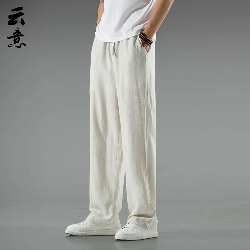 

Мужские льняные брюки в китайском стиле, повседневный стиль