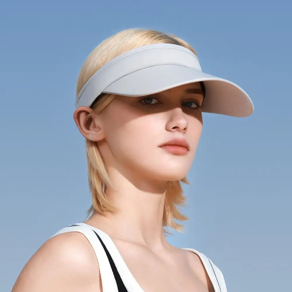 

Sun Protection Hat Fashion UV Protection Solid Color Female Sunshade Hat Wide Brim Empty Top Hat Outdoor