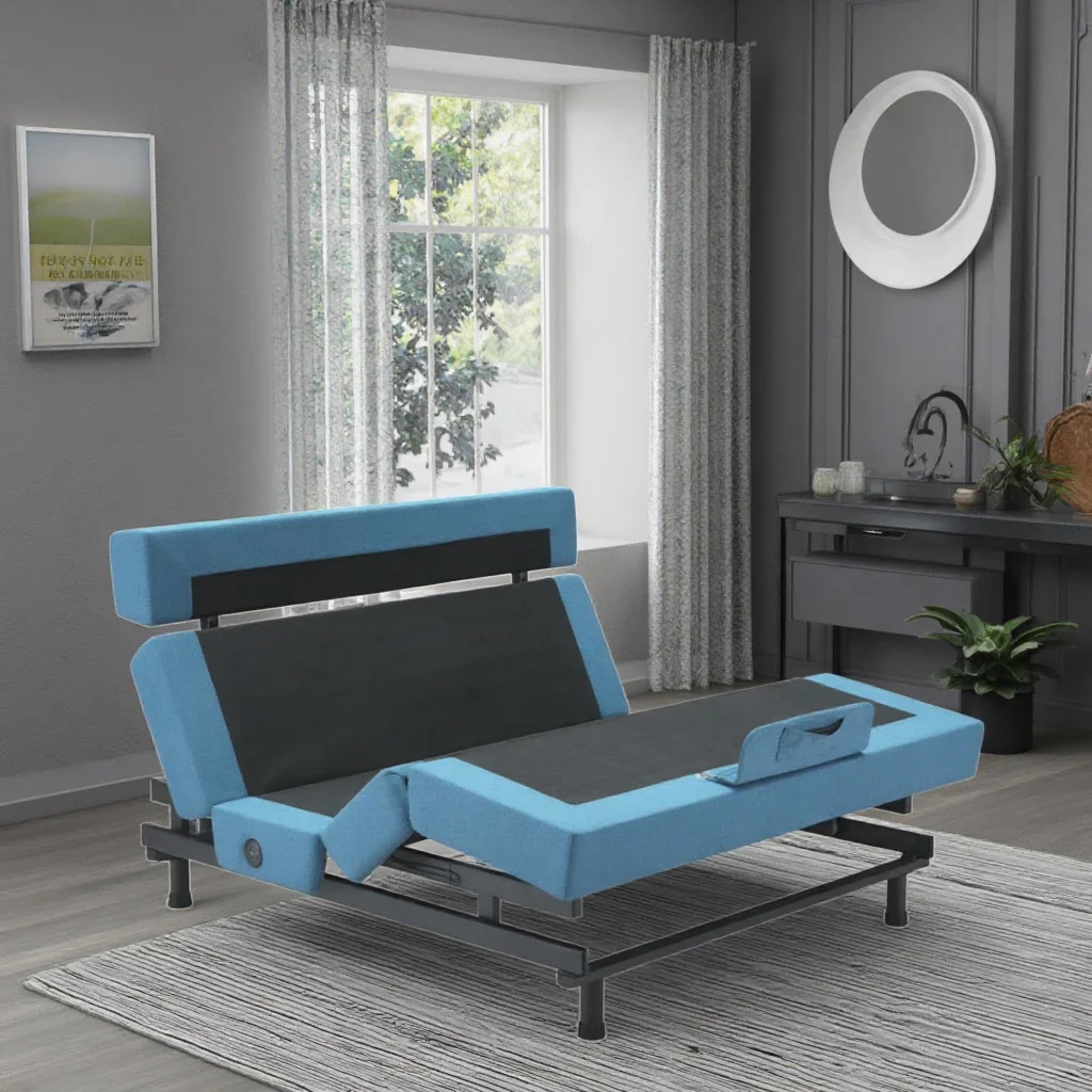 Wireless remote motor electric adjustable bed frame mechanism