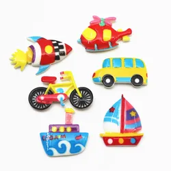 10PCS Mix Style Transportation Resin Car/Boat/Bike/Helicopter/Rocket Miniature Flatback Cabochon DIY Craft Scrapbooking