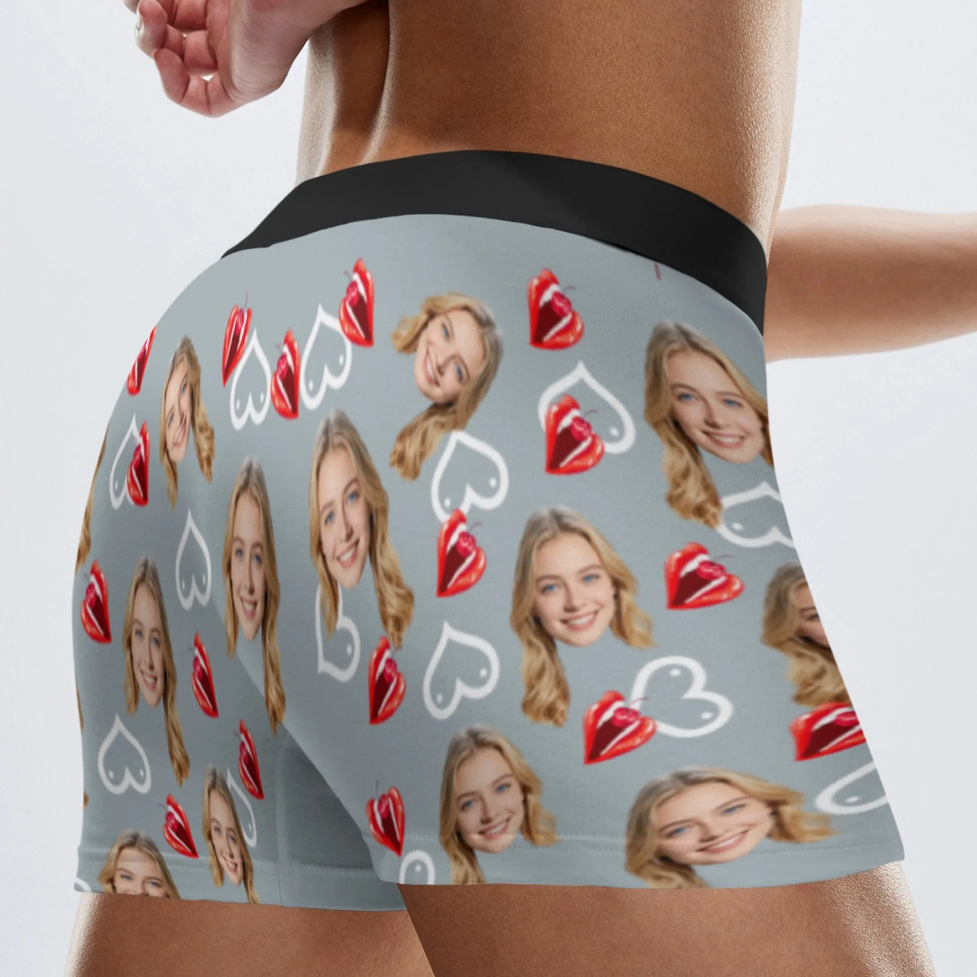 Personalized Face Photo Underwear Custom Heart Boxer Briefs Men Briefs Gift For Husband Anniversary Gift for Dad view 4