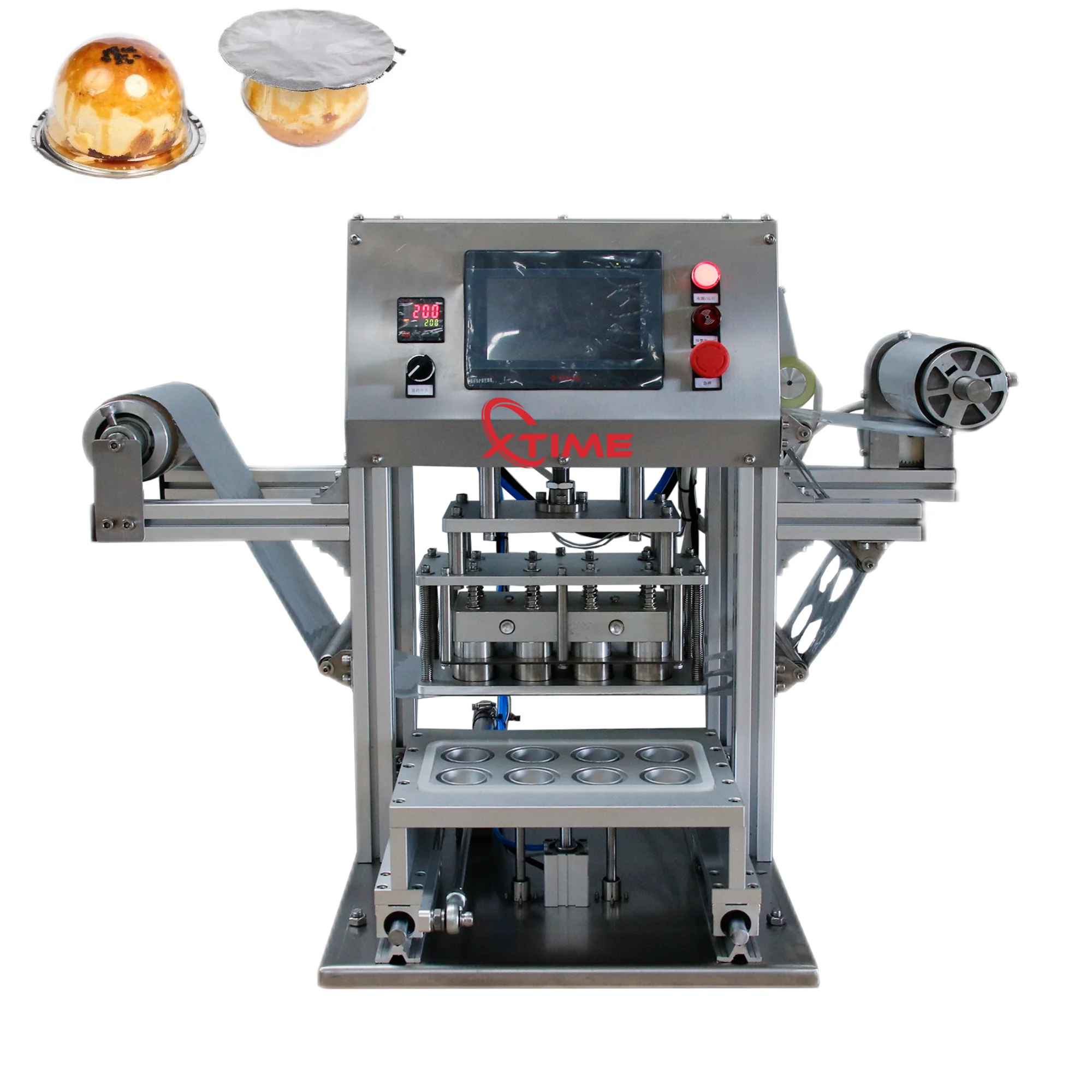 Hot Cheap Price Manual Multi-heads Aluminum Foil Plastic Transparency Film Heat Sealing Machine for Metal Box Round Cup Bottle t