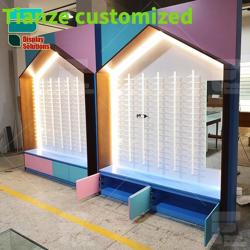 

Customized-Retail Children Eyewear Store Display Furniture Wall-mount kids glasses Display Optical Shop Display Design