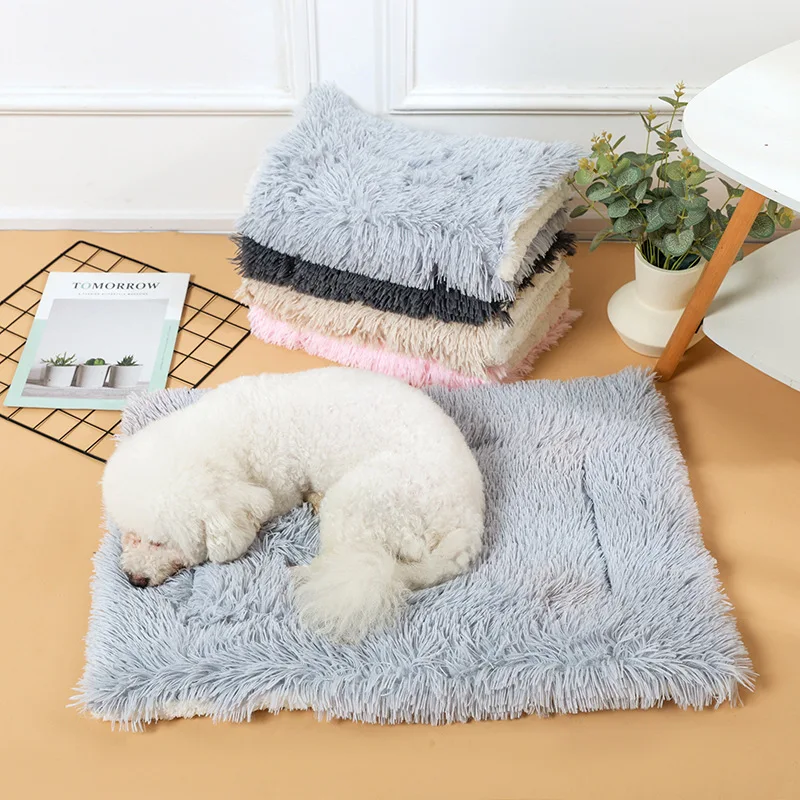 

Winter Warm Pet Mat Cat Bed Blanket Thickened Long Fur Available on Both Sides Comfortable and Breathable Water Uptake Dog Bed