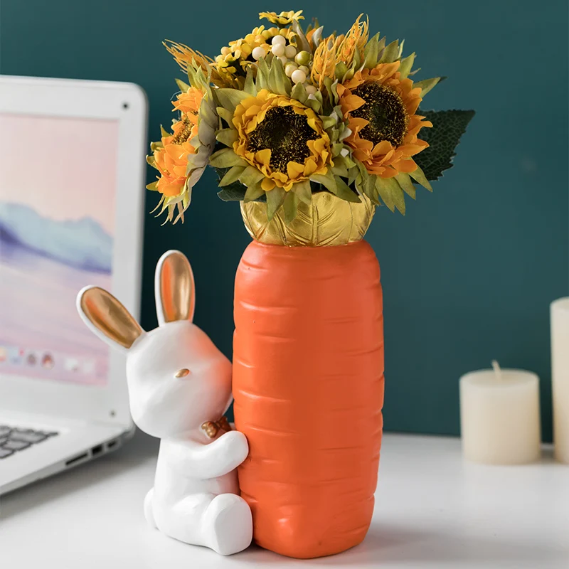 Carrot Vase Abstract Crafts Desktop Decoration Cute Children's Room