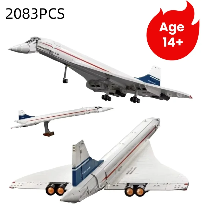 

2083 шт., комплект Airbus Concorde, сверхзвуковой авиалайнер, модель космического челнока, 10318 блоки, развивающая игрушка для детей, подарок на день рождения