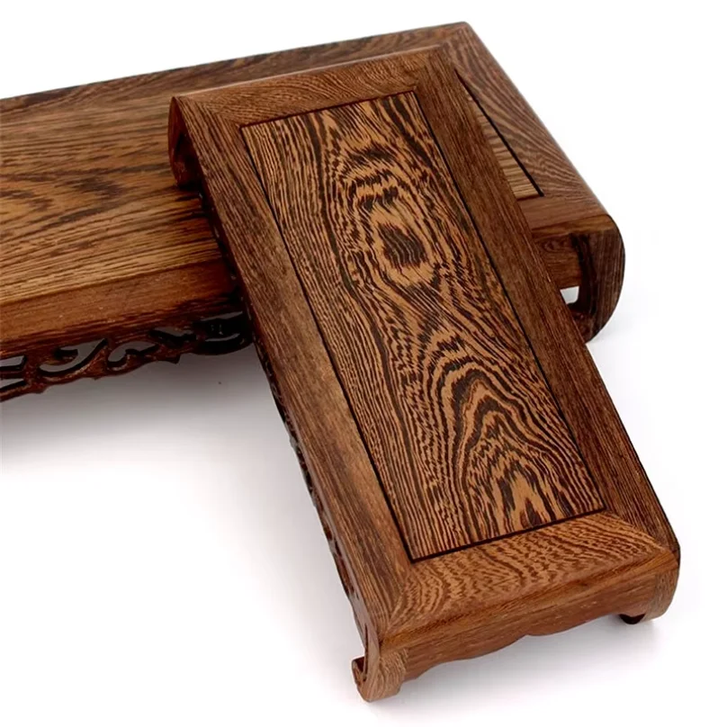 Natural Wooden Retro Base Shelf Fish Tank Flower Vase Bonsai Stand Artical Decor Pedestal Square Crafts Teapot Base Redwood