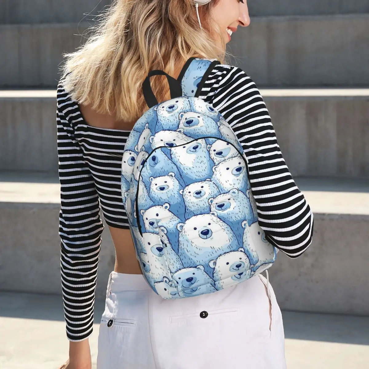 

Polar Bears Backpack Student Boys Girls BookBag Children School Bag Computer Shoulder Bags for Men Women