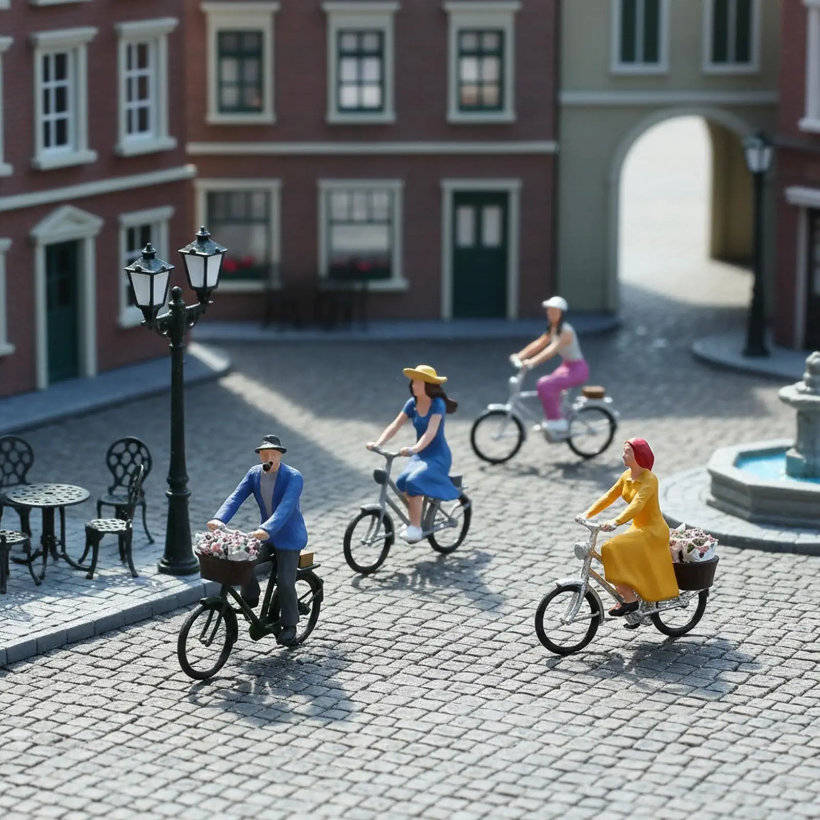 

4Pcs 1/64 Cyclist Figure Collections Resin Photo Prop Desktop Decoration,Tiny People Model Cycler Figurine Miniature Character