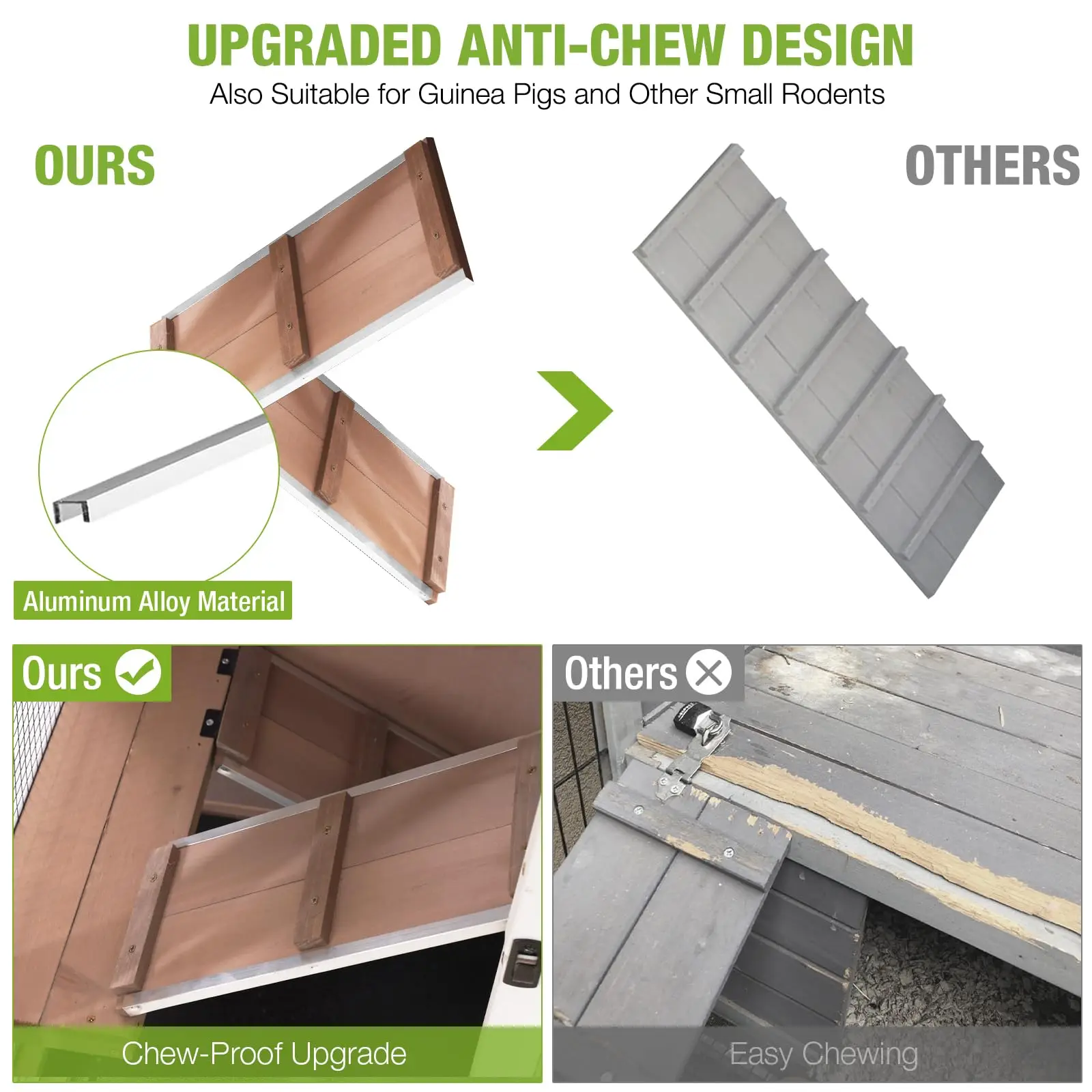 Two-Story Rabbit Hutch with Chew-Proof Ramp - 47
