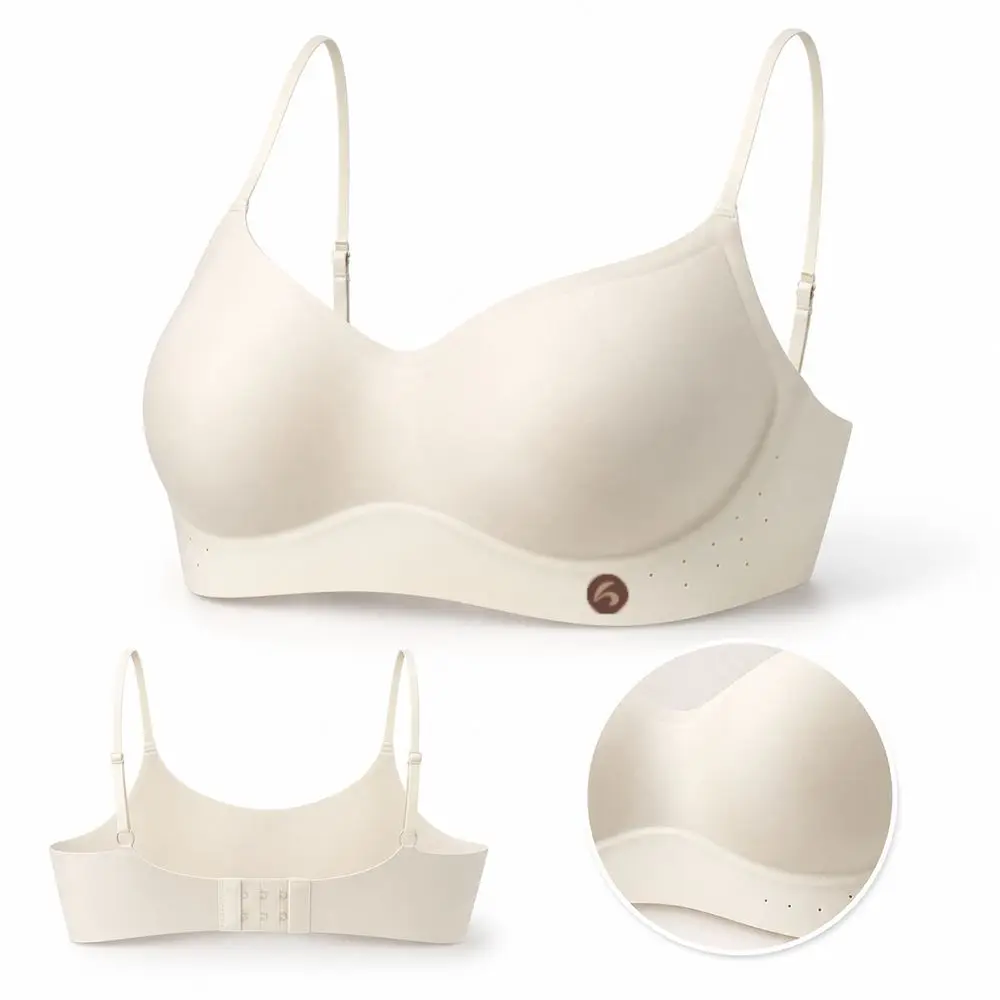 New Breathable Women's Seamless Bra Wireless Seamless Wireless Bra Adjustable Straps Low-Neck Bra Summer Wear