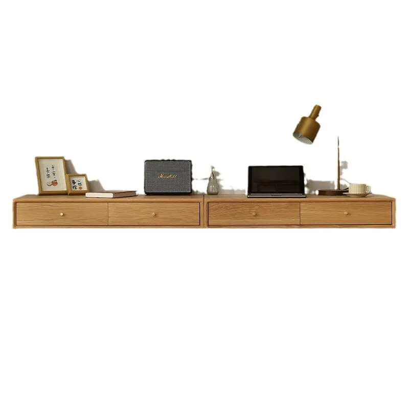 Nordic Designer Floating Desk Solid Wood Computer Desk for Living Room Study Creativity Bedroom Furniture Bureau Flottant FYFD view 6