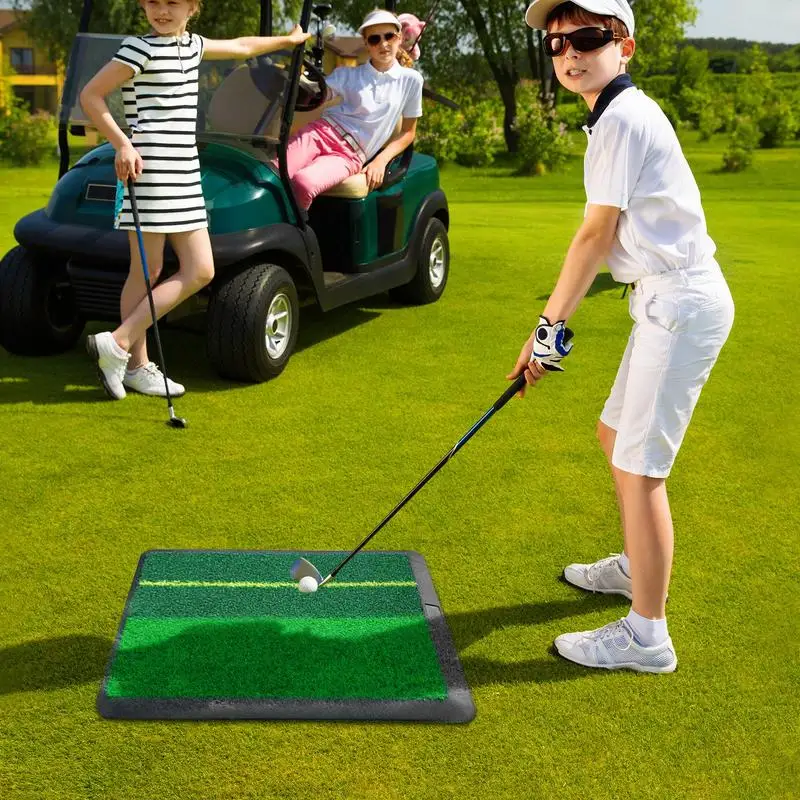 

Golf Hitting Mat 12X16 Inches Golf Turf Mat Indoor Practice Portable Non-Slip Rubber Base Training Aid For Living Room Green