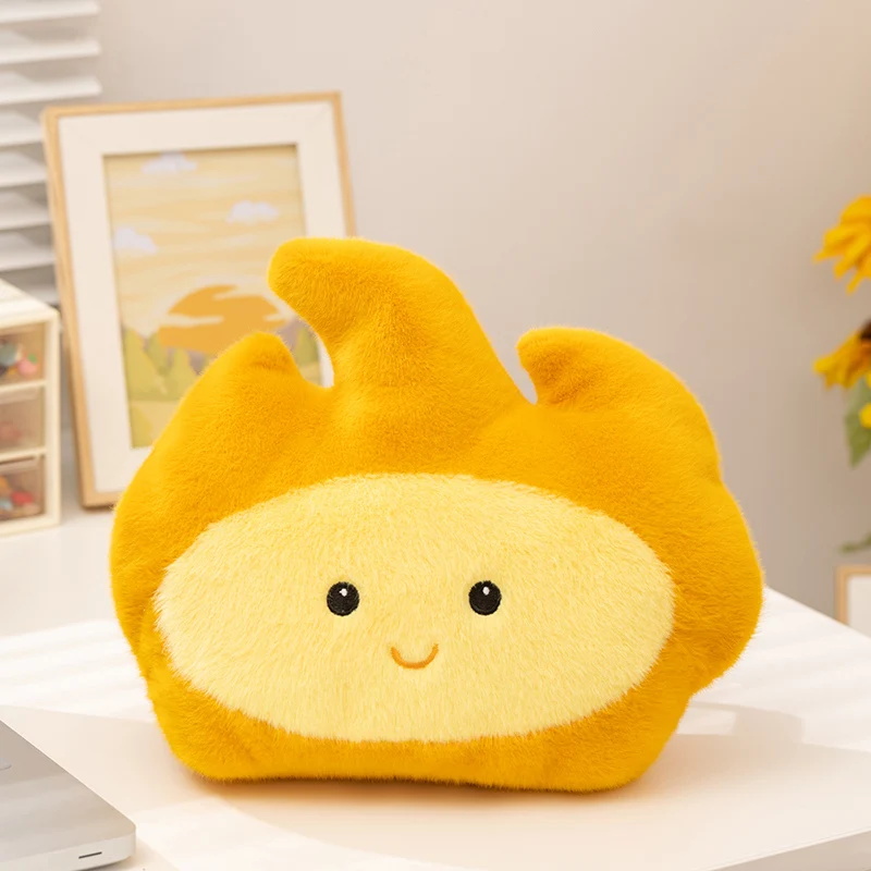 

Kawaii Подушка с пламенем, плюшевая оранжево-желтая кукла, теплая игрушка для рук, мягкий рождественский подарок для детей