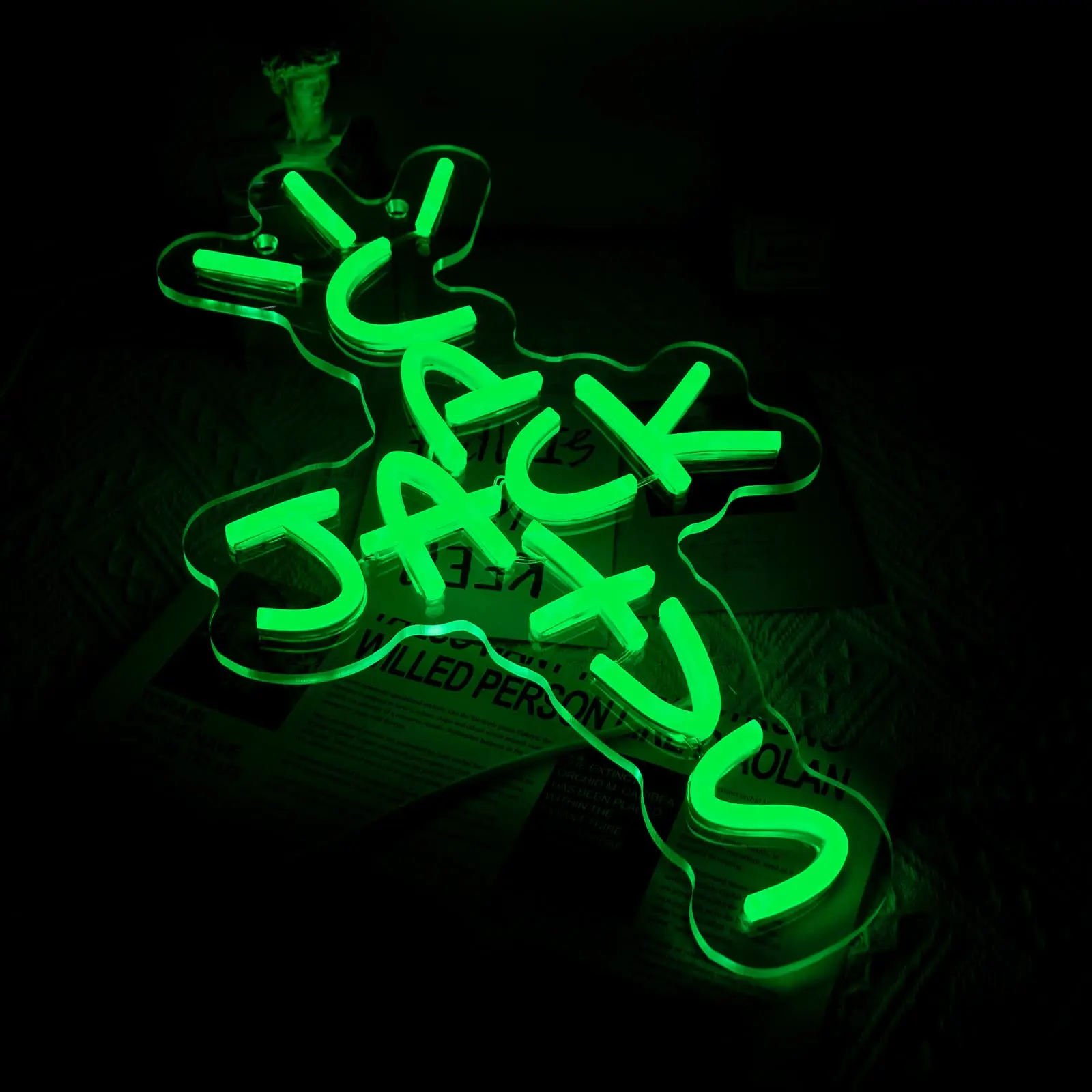 Cactus Jack Neon Sign USB Powered Red Words Neon Light Sign Wall Art Neon Light  For Bedroom Home Bar Pub Party Decor USB Sign