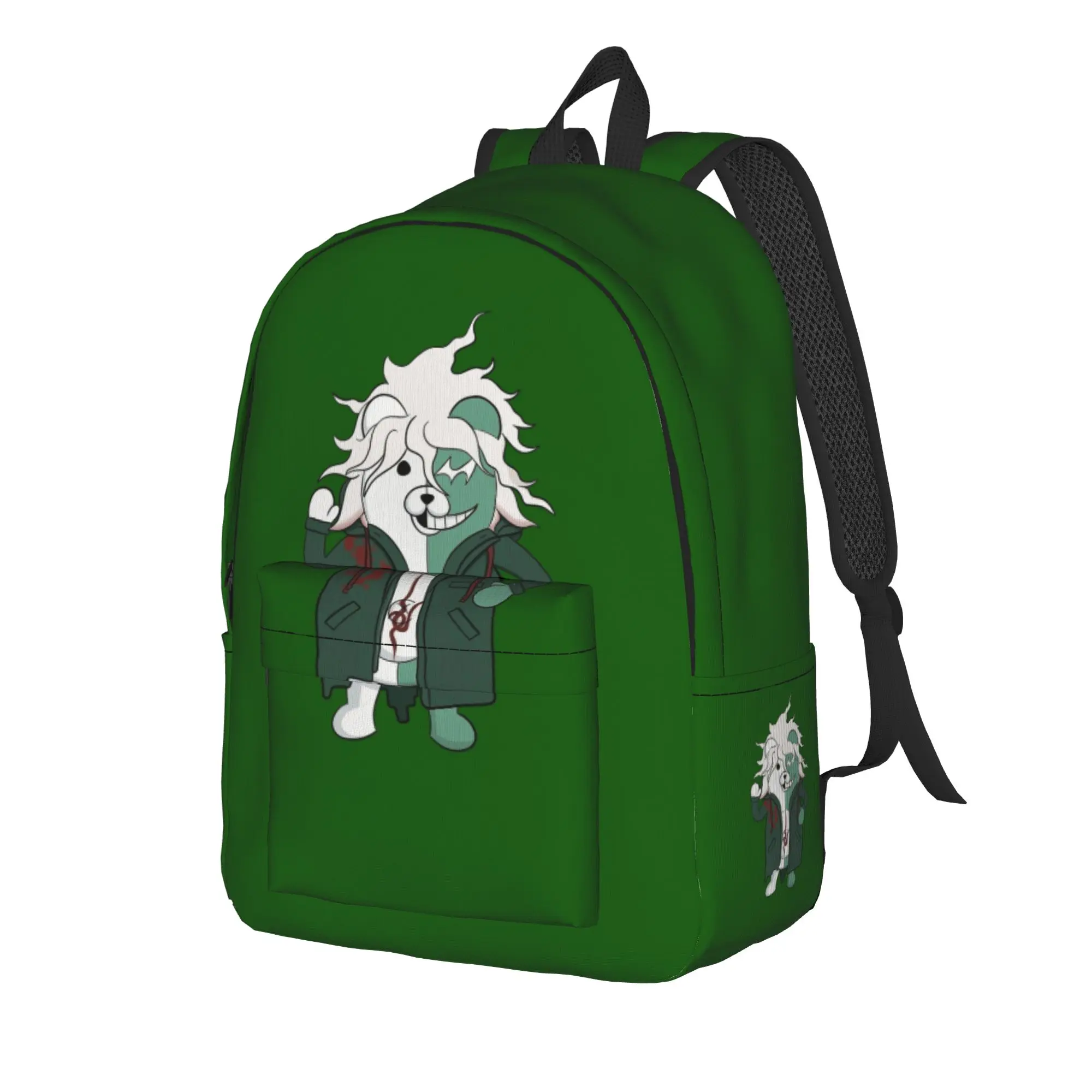 Nagito Komaeda Kuma Backpack for Men Women Fashion Student Work Daypack Danganronpa Anime Laptop Canvas Bags Durable