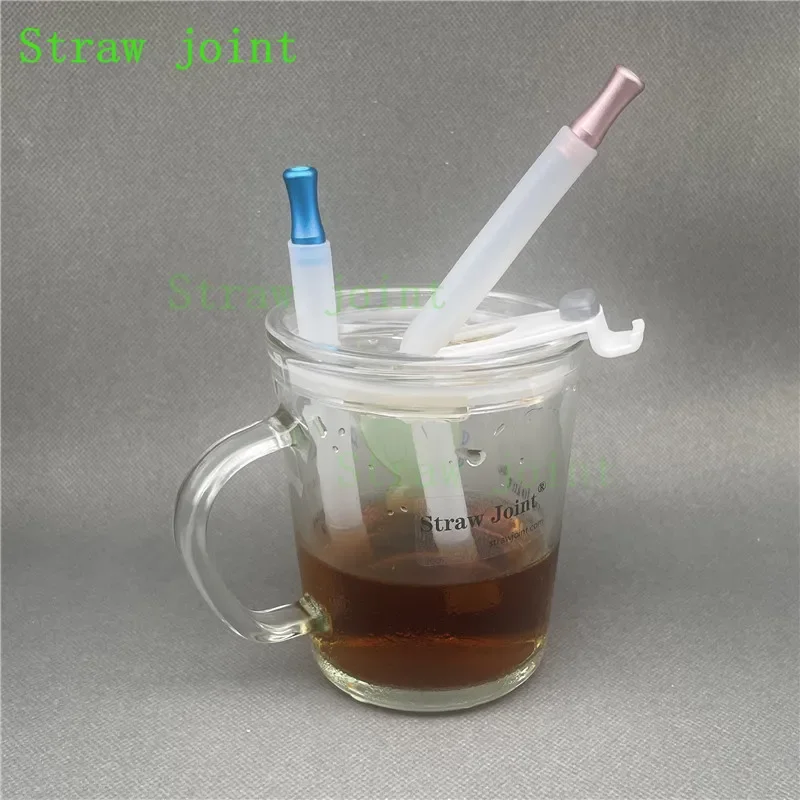 10Pcs PACK 510 Straw Joint SS Aluminium Alloy Mouthpiece Random Color Silicone Material Straws