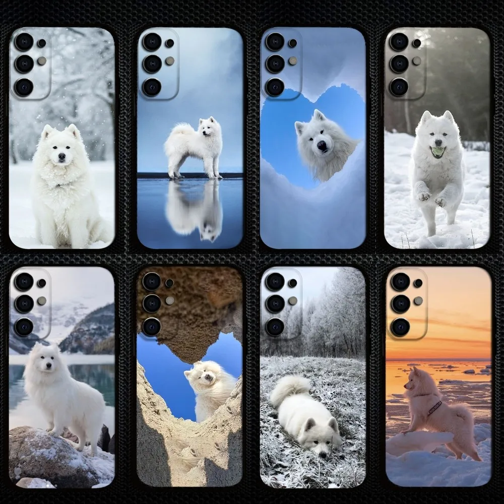 

Cute Samoyed in a Winter Phone Case For Samsung S25/S24/S23/S22/S21/S20/Plus,Fe,Lite/Others Black Cover