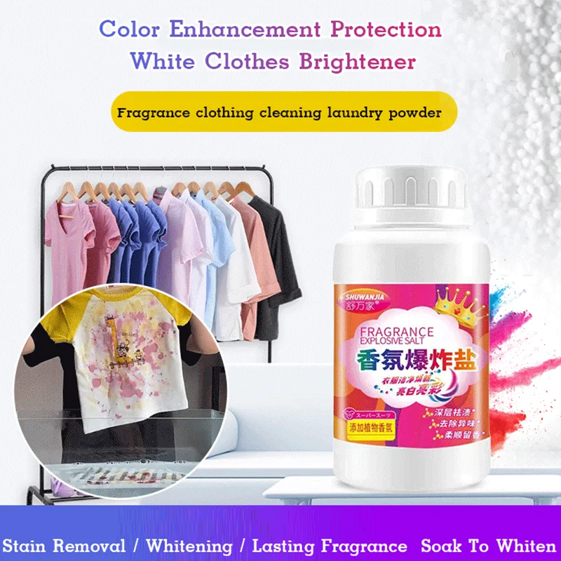 Clothes Yellowing Bleaching Powder  Laundry Oxygen Bleach Concentrated Stain Remover Whitens & Brightens No Artificial Fragrance