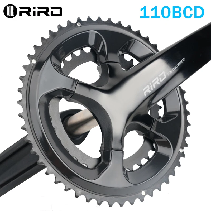 

RIRO Bike Crankset 110BCD 10/11S Road Bicycle Crankset with BB 34/50T Ultralight Durable 170mm Crank Triple Chainring Bike Part