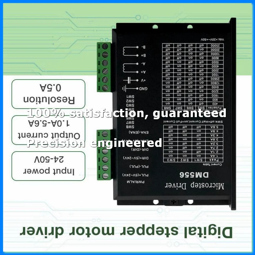 Controlador de Motor Paso a Paso Digital, Controlador de Motor Dm556 Apto para Motores Paso a Paso Nema 23, Nema 24 y Nema 34-A69M
