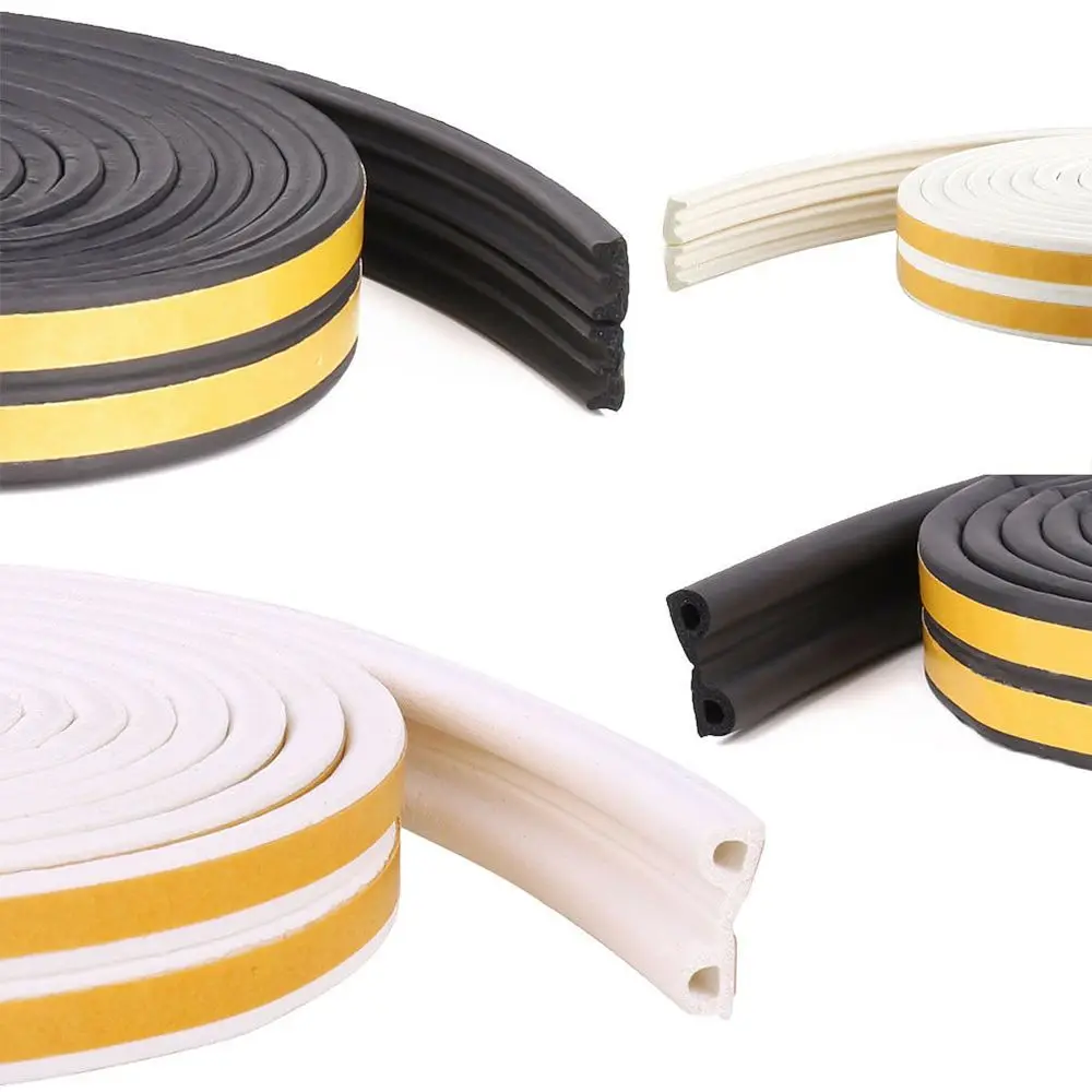 5/10M Self Adhesive Rubber Weather Strips Window Door Foam Draught Excluder Seal Strip