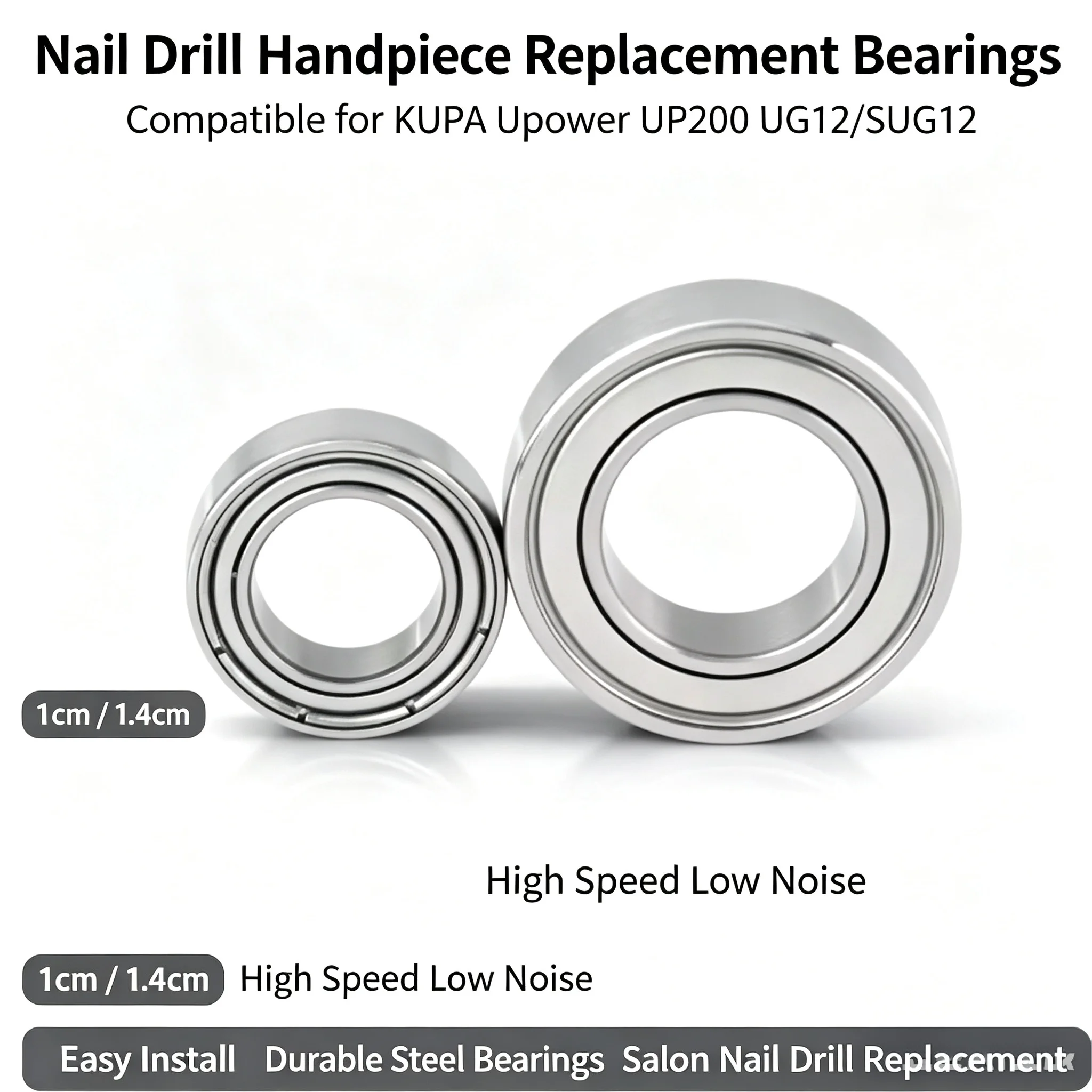 Nail Drill Handpiece Replacement Bearings 1st & 2nd for KUPA Upower UP200 UG12/SUG12 Nail Drill Cloth