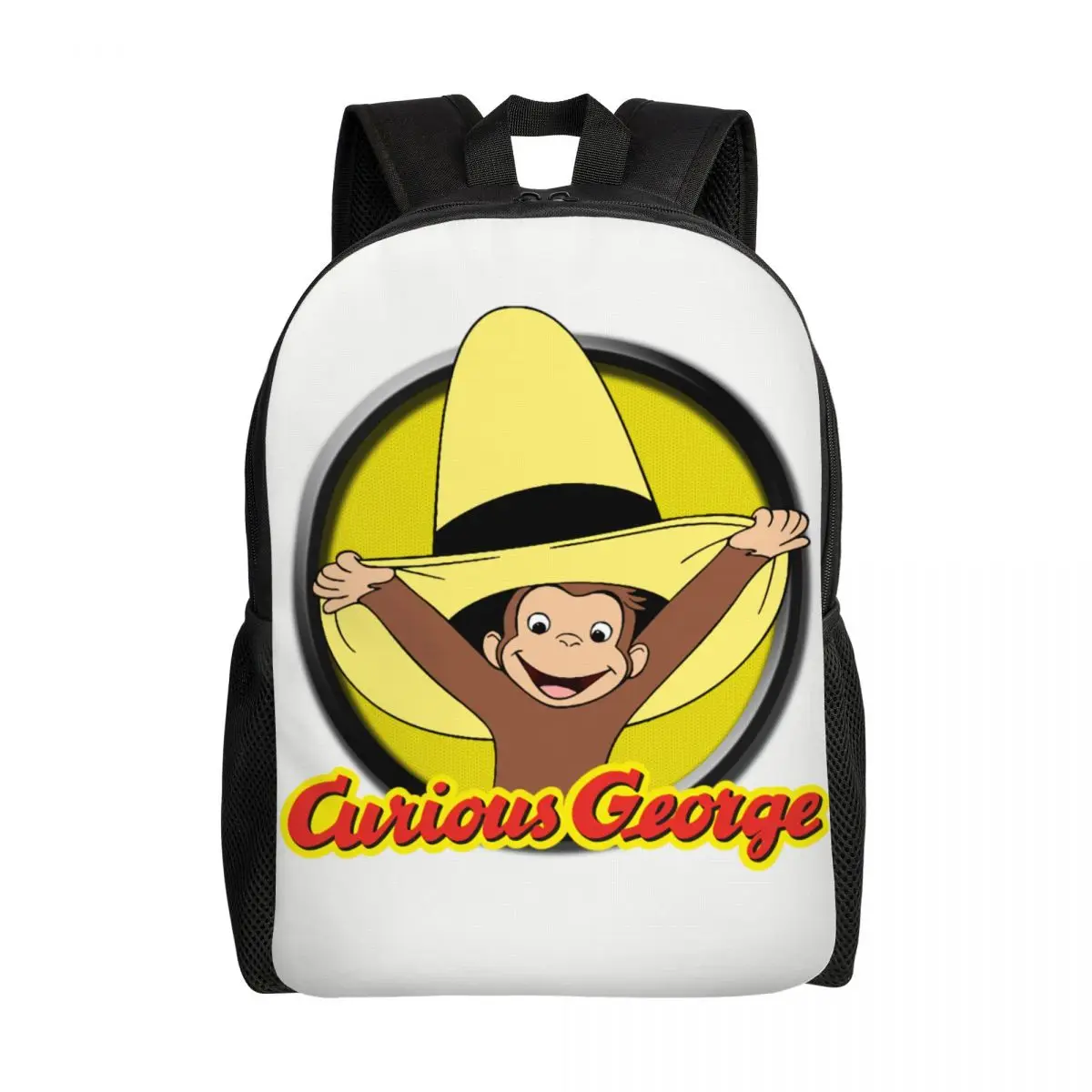 Curious George Is All Heart Backpacks for Women Men School College Students Bookbag Fits 16 Inch Laptop Monkey TV Series Bags