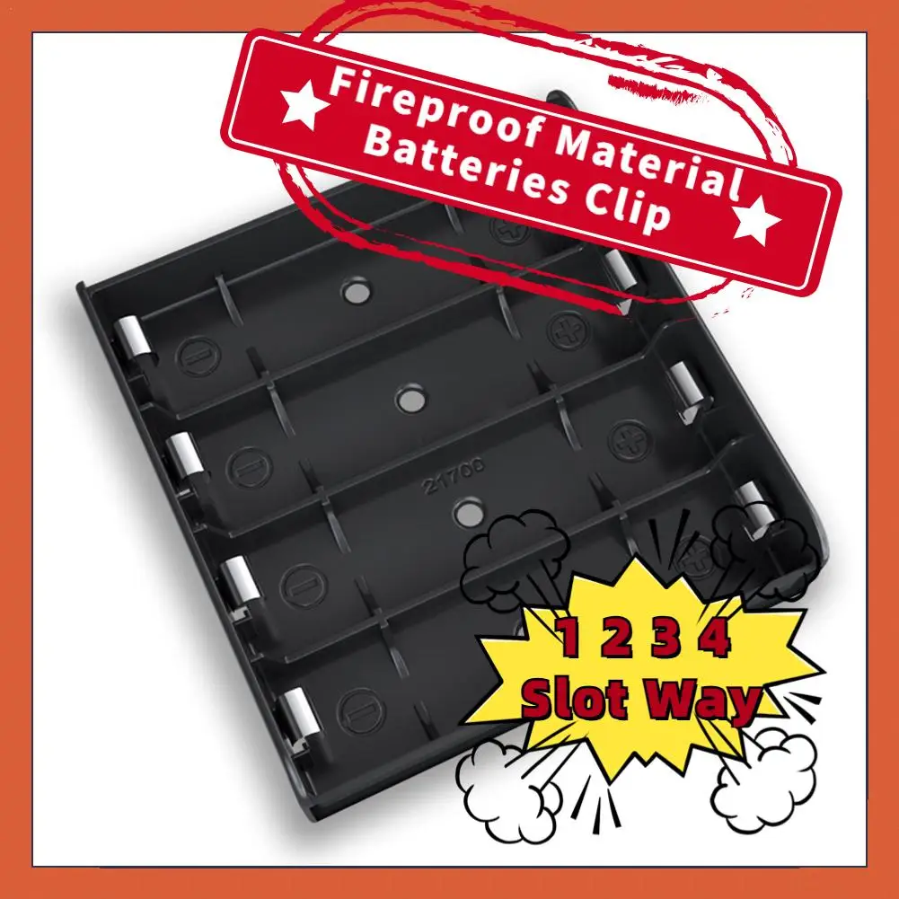 New Plastic 21700 Battery Box 1 2 3 4 Slot Way Fireproof Material Batteries Clip Holder Battery Container With Wire Lead