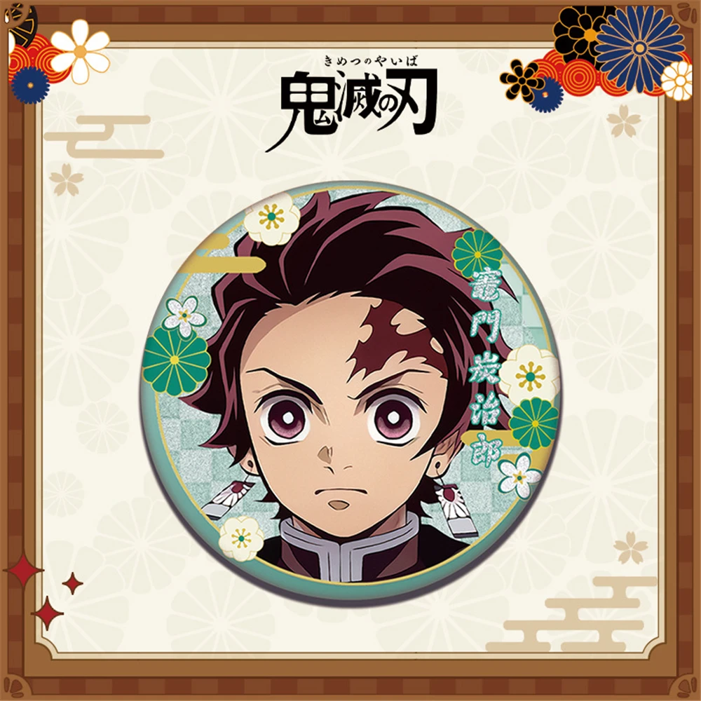 58 مللي متر أنيمي شيطان القاتل كيميتسو لا يابا كامادو تانجيرو شينازوجاوا سانيمي تأثيري حلي شارة دبوس SPTE صفيح بروش #3