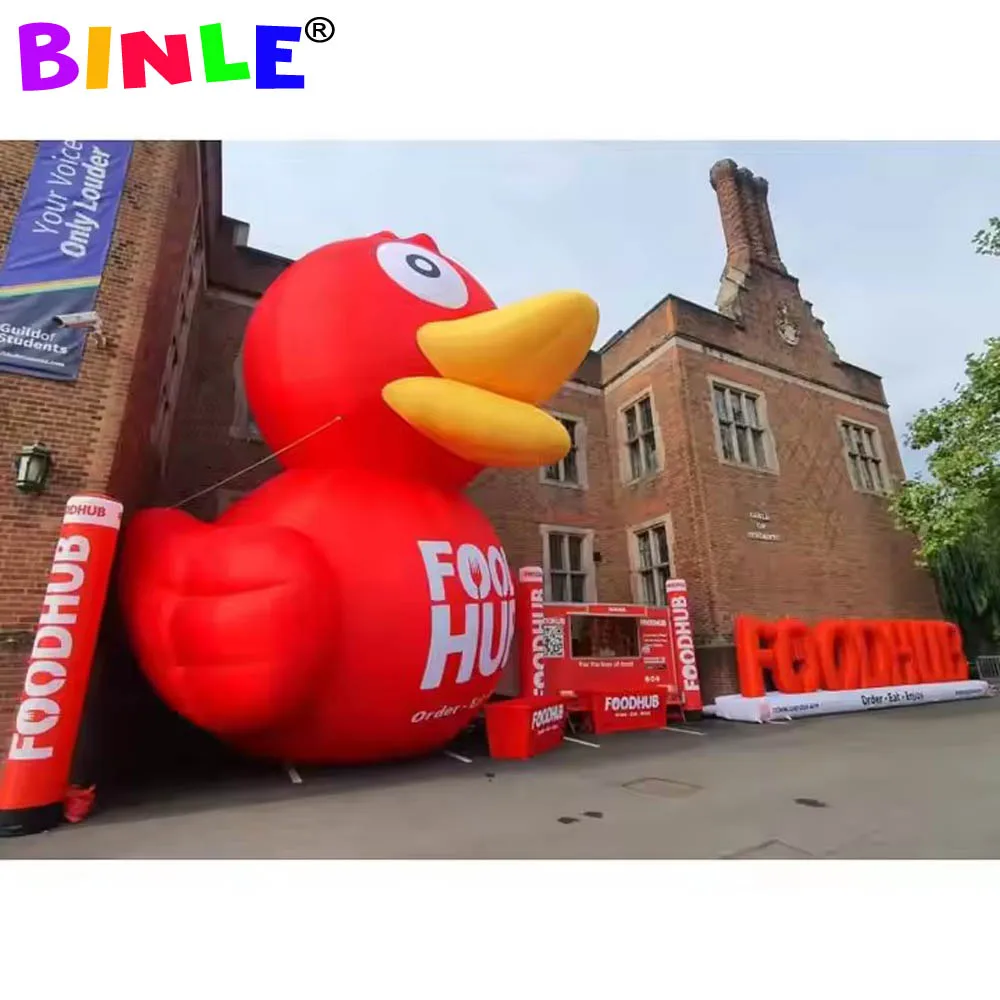 Giant Inflatable Yellow Rubber Duck Red Advertising Parade Inflatable Duck floating On Water Toy Animal For Sale