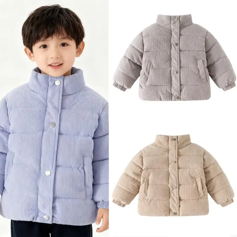 

Comfortable Kids Winter Cosy Insulated Windproof Polyester Coat with Pockets For Cold Weather A2UB