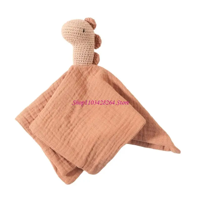  Cartoon Crochet Animal Toy Infants Comforting Towel Toy Breathable Soother Doll