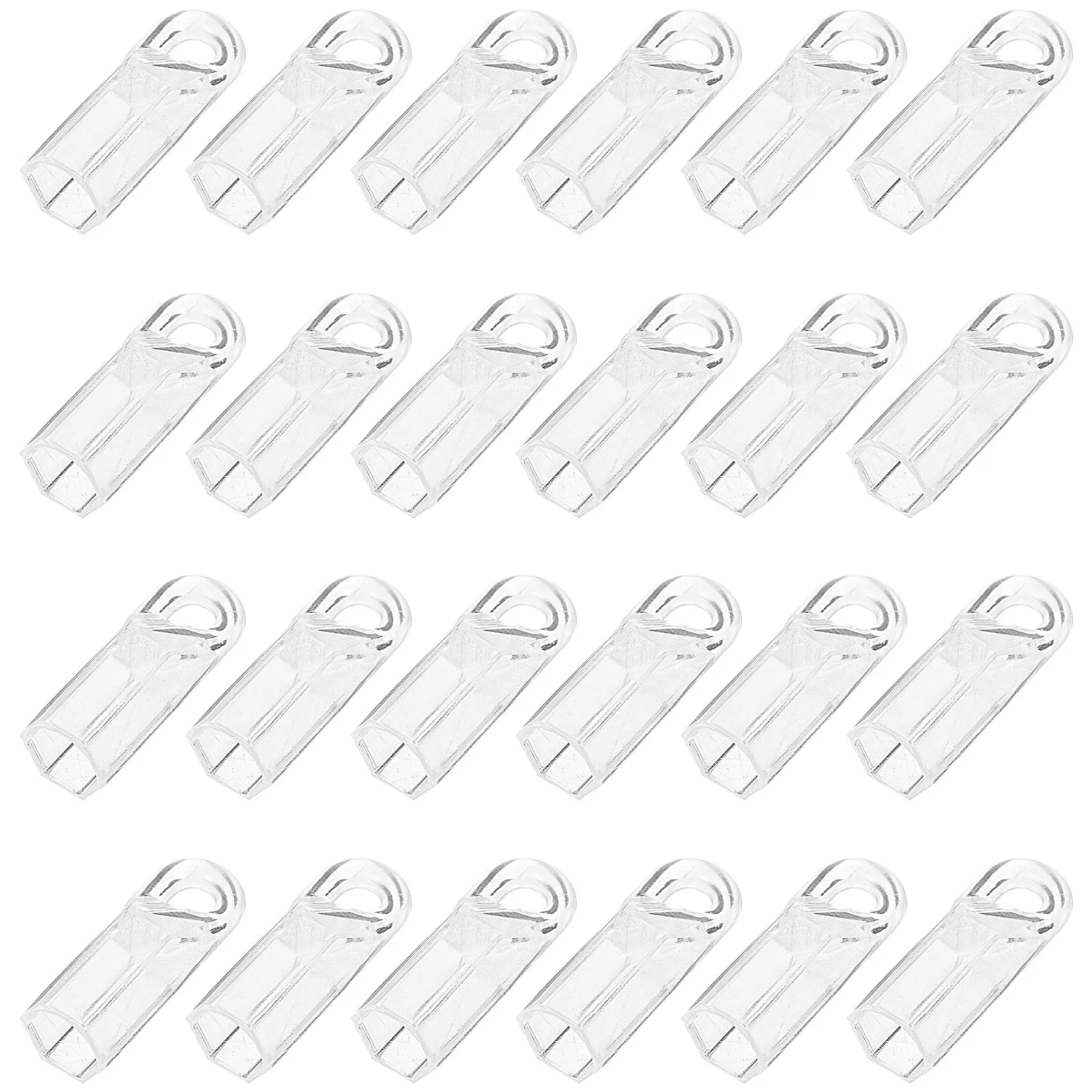 24Pcs Transparent Blind Wand Tip Hooks PVC Replacement Rod Hooks Burr Free for Home Office Window Blinds