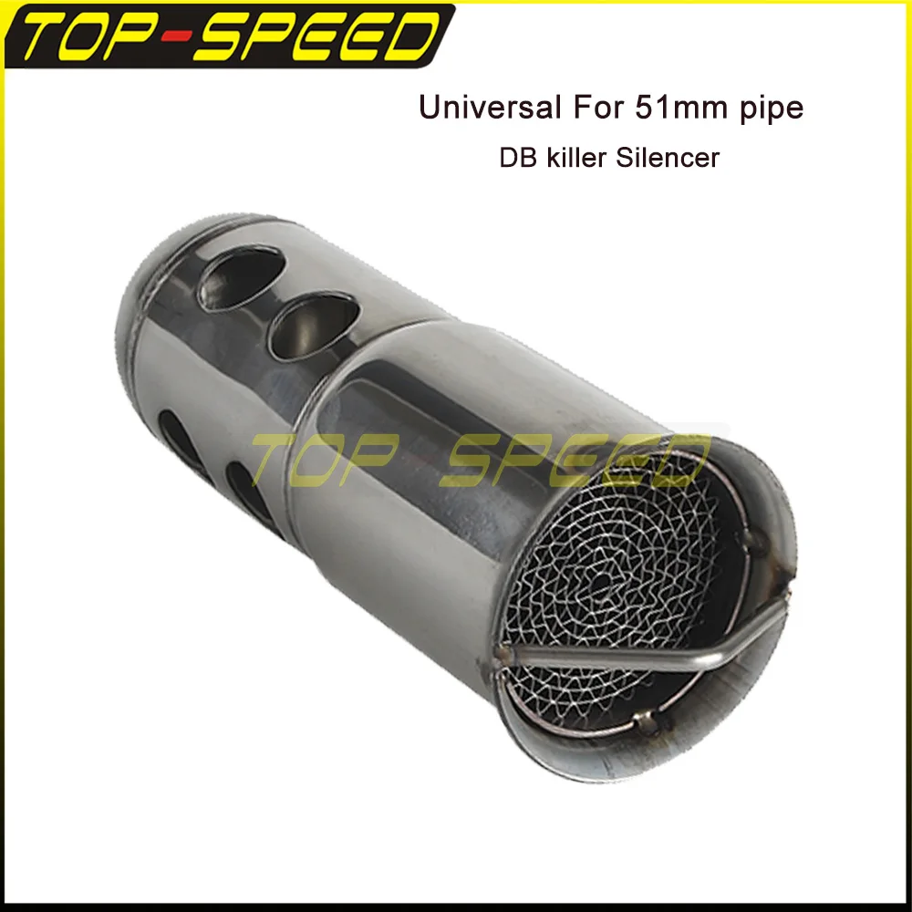 

Universal 51mm Pipe Motorcycle Front Catalyst DB Killer Silencer Noise Sound Eliminator Exhaust Muffler Part For Kawasaki Suzuki