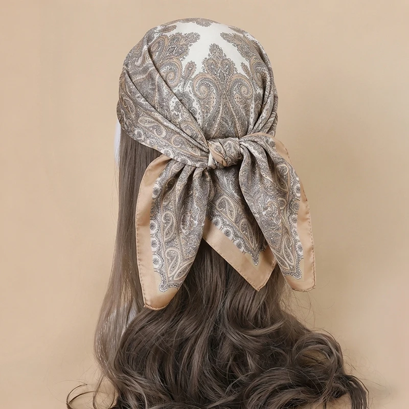 

Women's Scarf Head Wrap Hijab Luxury Turban Female Square Print Shawl Headscarf Bandana Neckerchief Headband Handkerchief