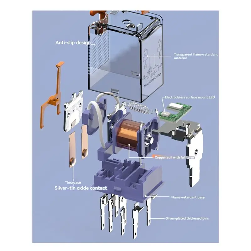 New!J21A Intermediatei Relay DC24V 2NO+2NC Mini General 8Pin Relay Intermediatei Relay