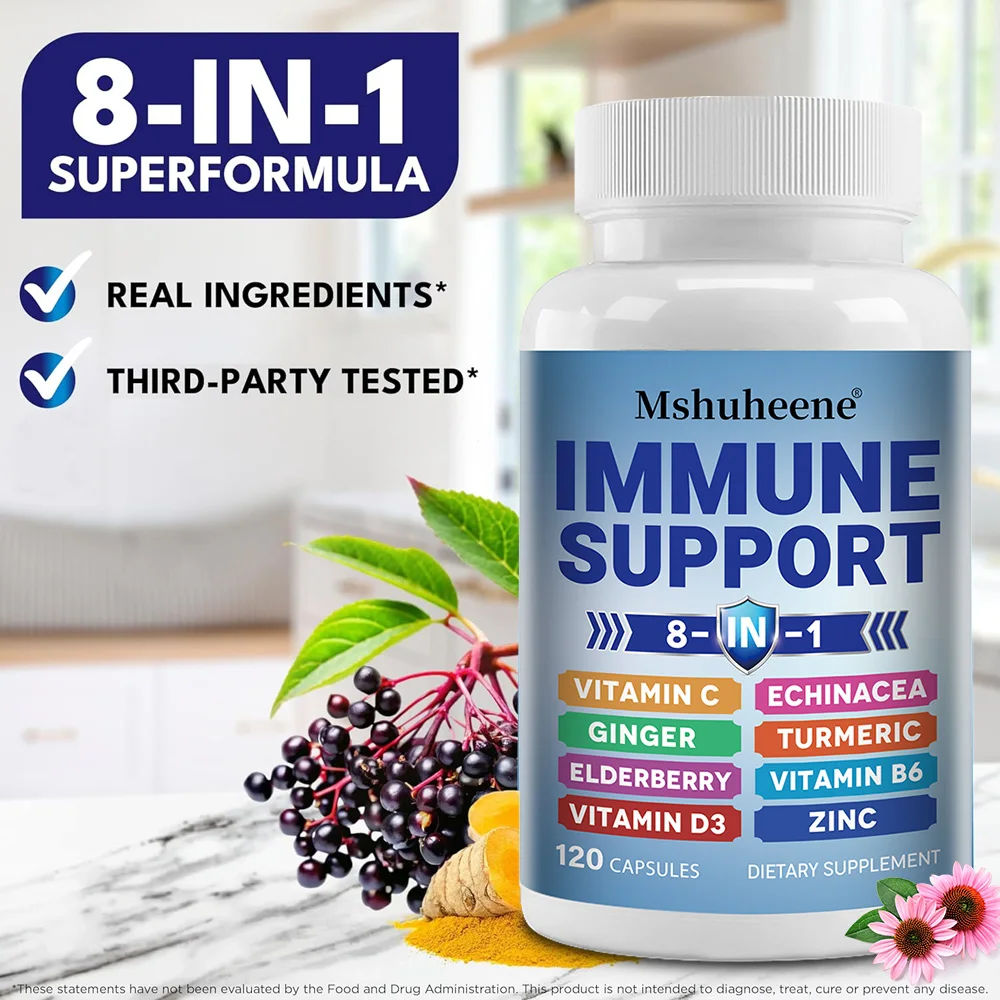 

Immune Support Supplement, Daily Immunity Defense with Immune System Zinc, Vitamin C and D, Plus Elderberry, Quercetin & More