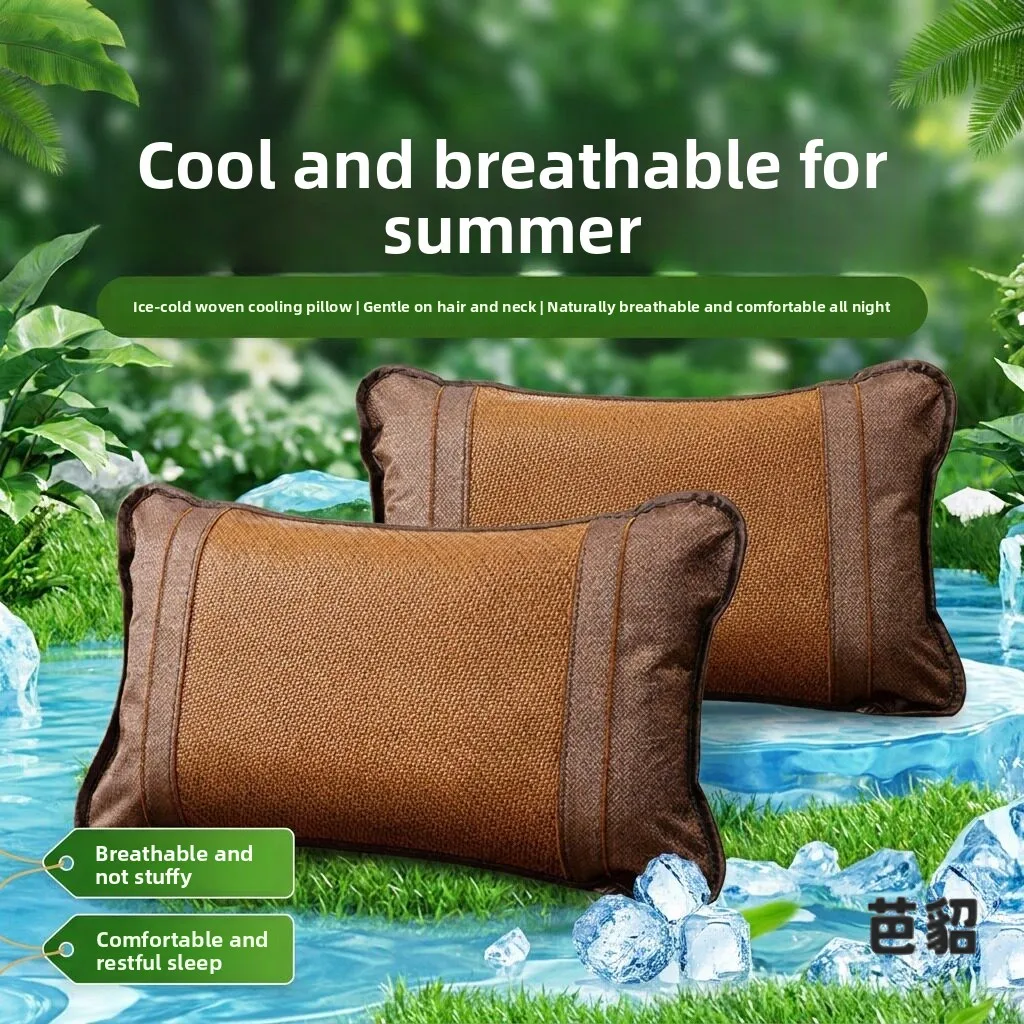 

Summer Special Cool Pillow Breathable Bamboo Mat Tea Core Hulled Buckwheat for Adults Students Children Single Person Office Use