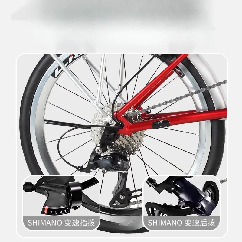 Three-fold bicycle adult ultra-light portable retro bicycle 20-inch 9-speed same for men and women