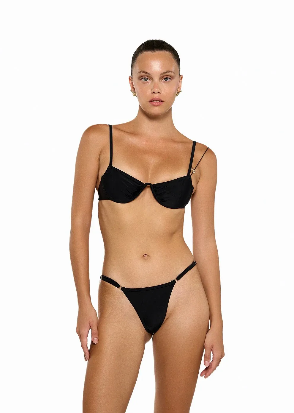 2025 Sexy Black Bikini Set with Underwire Support Perfect for Summer Beachwear Pool Parties and Beach Vacations Beach Trips