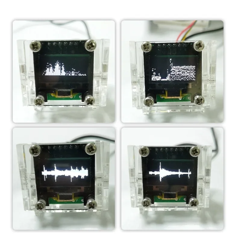 0.96 بوصة OLED ستيريو الموسيقى الطيف عرض محلل مكبر للصوت مؤشر مستوى الصوت محلل الإيقاع VU متر