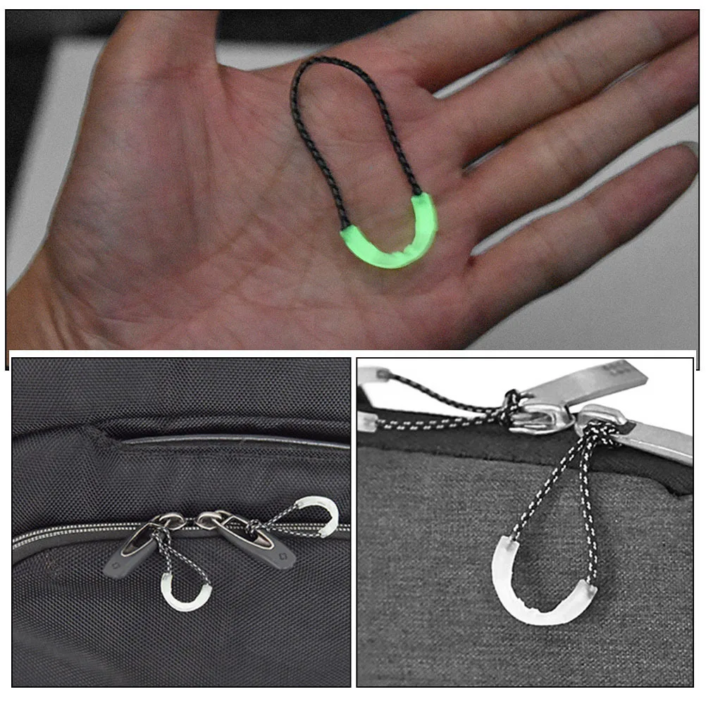 

20Pcs Night Glow Zipper Rope Premium Durable Luminous Zipper Pulls for Backpacks Jackets Tents Outdoor Camping Accessories