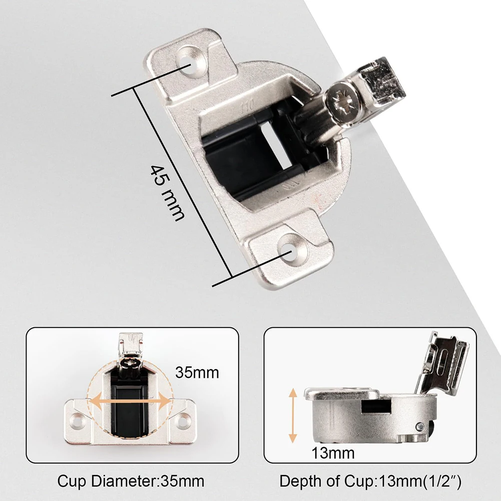 

8 Piece Cabinet Door Hinges Replacement for Compact 33 and 110 Hinges Stainless Steel Material with Easy Screw Installation