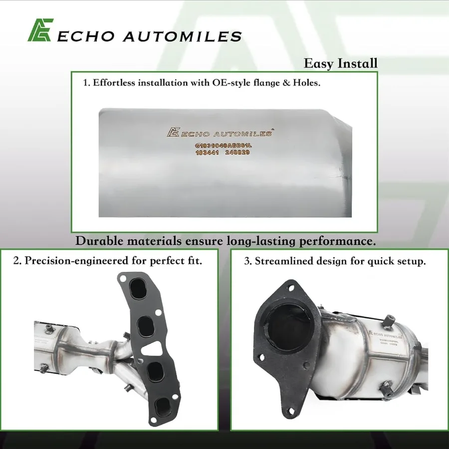 Convertidor catalítico delantero y trasero compatible con Nissan Rogue 20082015 modelos 2.5L L4 Emisión de escape de alta eficiencia del motor