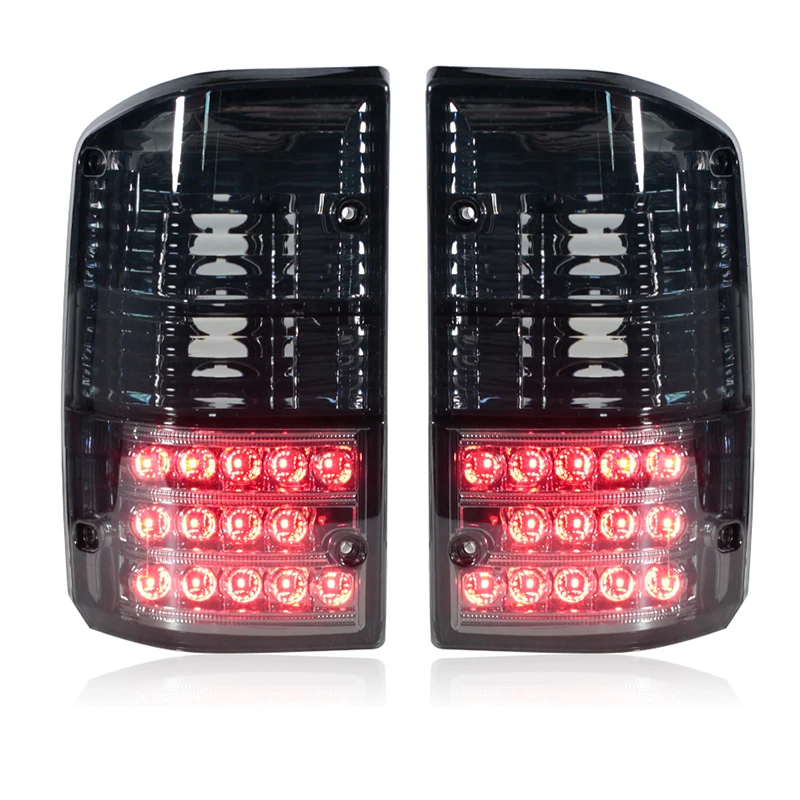 Fumado luz traseira da cauda para Nissan Patrol, preto e vermelho, LED acessórios da lâmpada de freio, GQ, Y60 GR, 1987-1997, 26555-05J00, 26550-05J00, 1 par