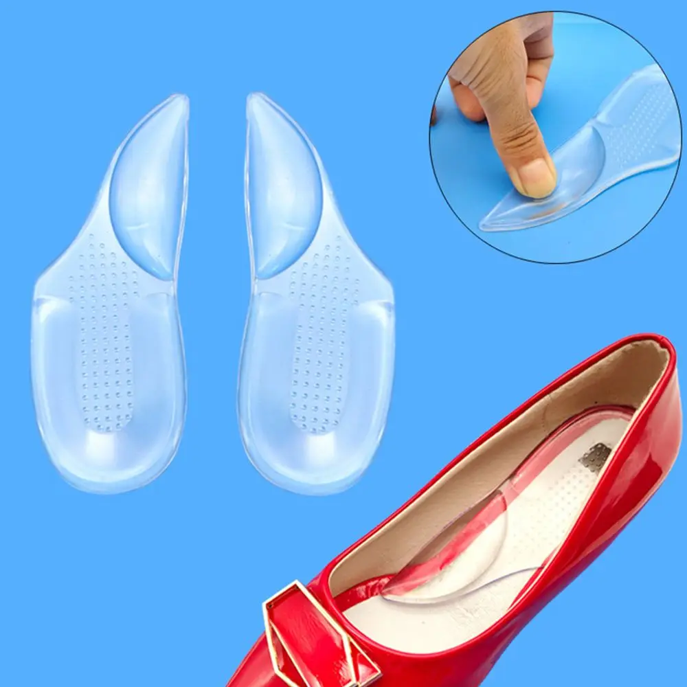 Clear Massage Correction Shock Absorption Arch Support Insole Heel Pad Gel Heel