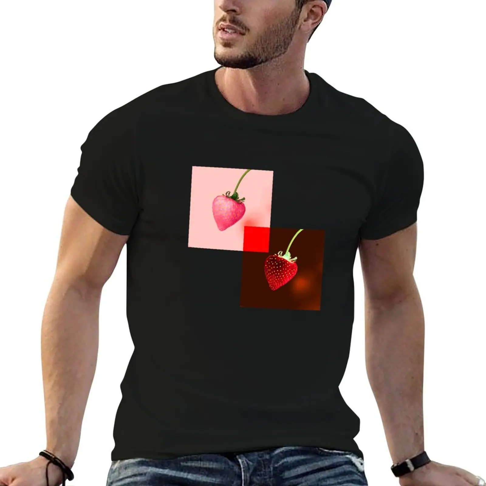 Strawberry Glitch T-Shirt anime tshirt shirts graphic mens t shirt